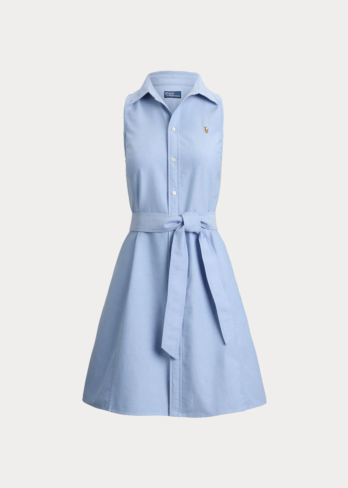 Cotton Oxford Sleeveless Shirtdress - 1