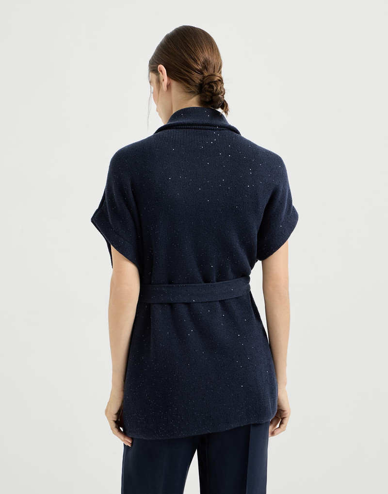 Cotton Diamond yarn knit vest 3