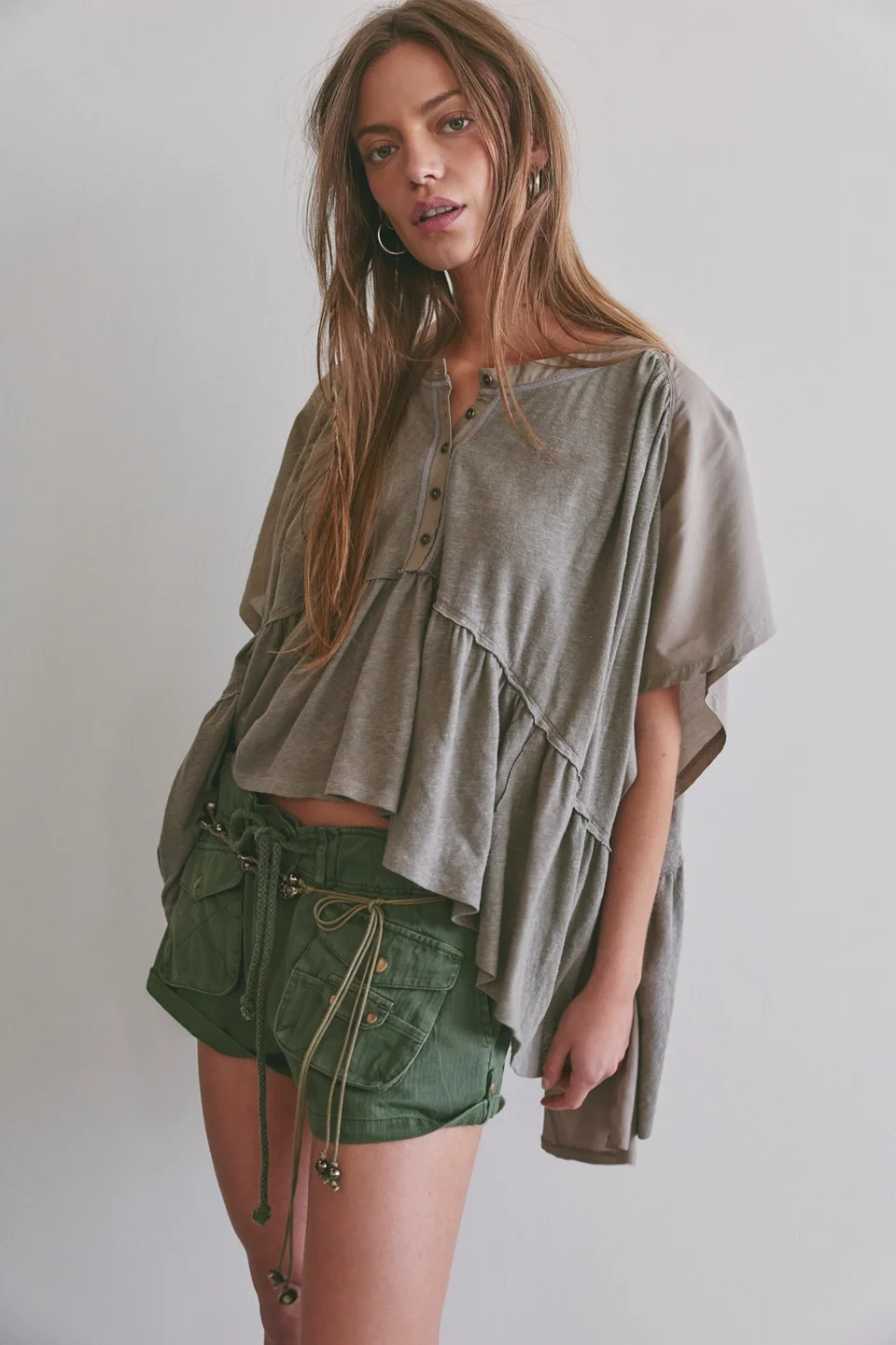 We The Free Daisy Chain Cotton-Linen Henley - 1