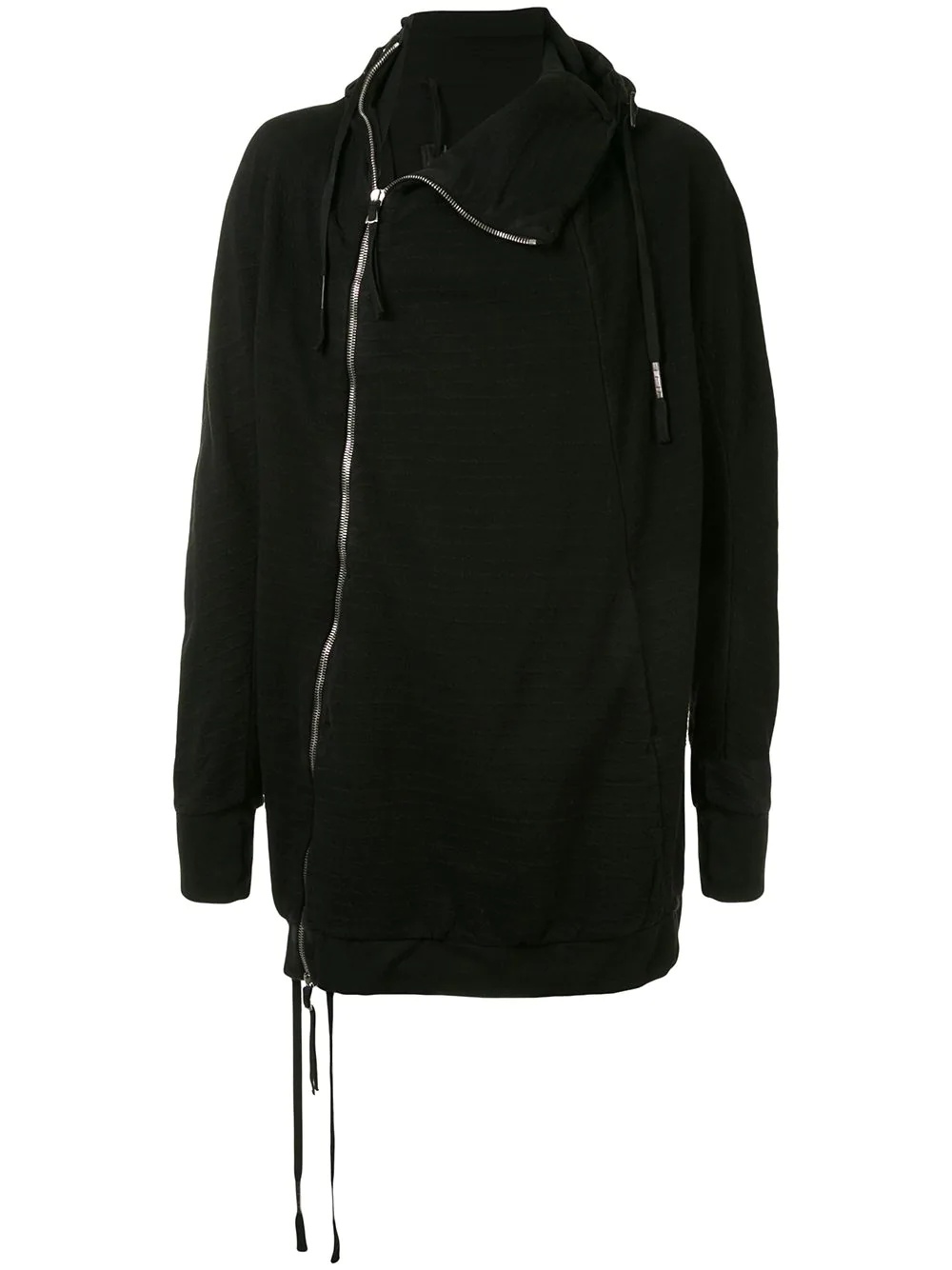 asymmetric zip cotton hoodie - 1