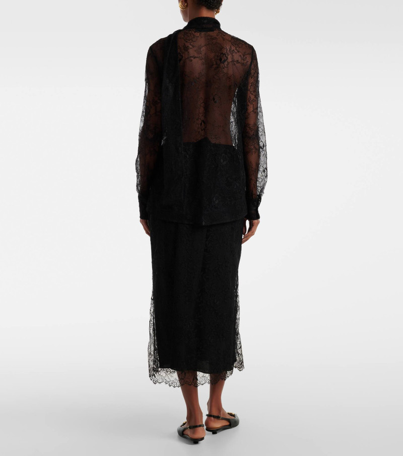 Scarf-detail floral lace blouse 3