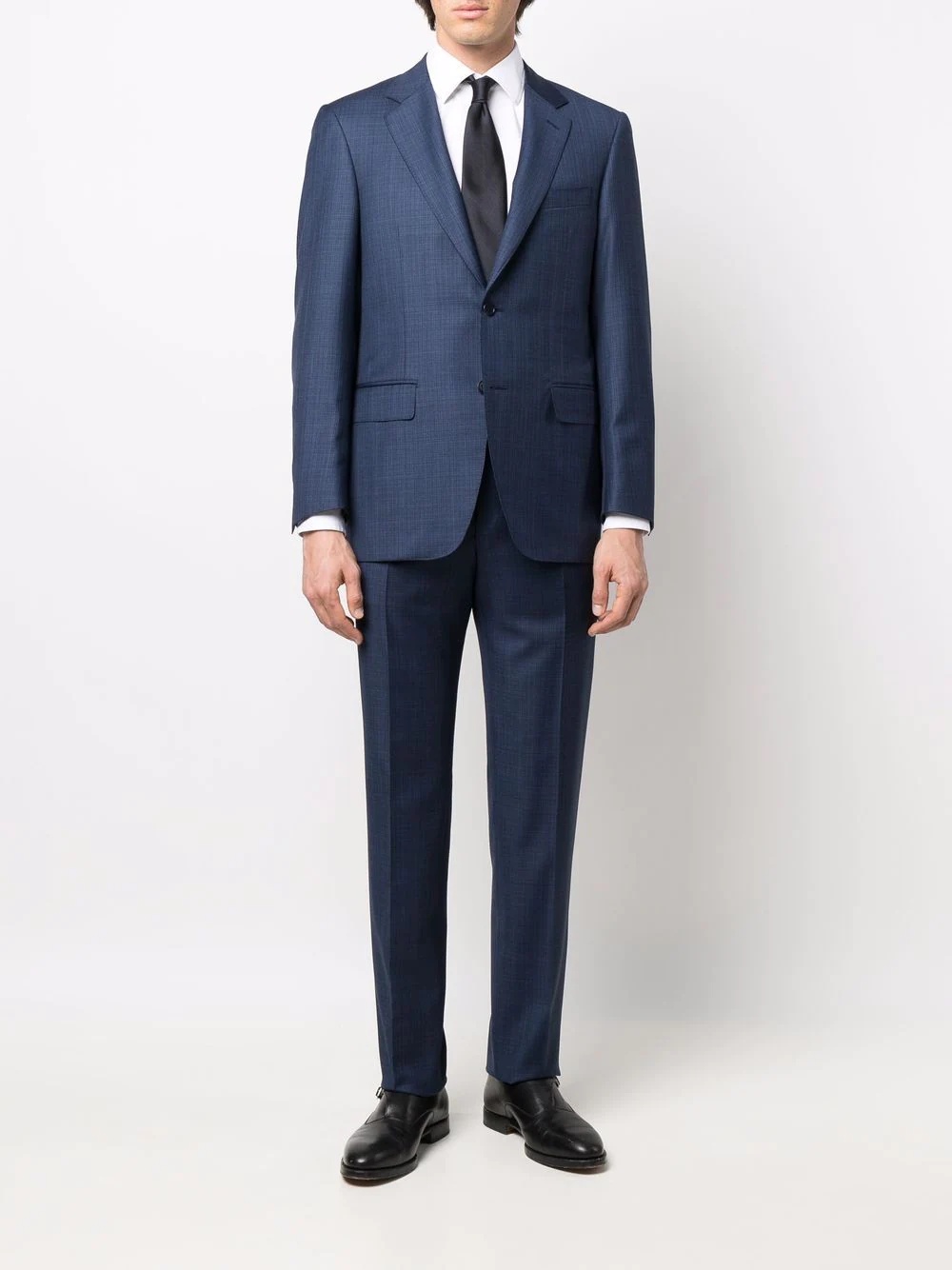 fine-check single-breasted wool suit - 2