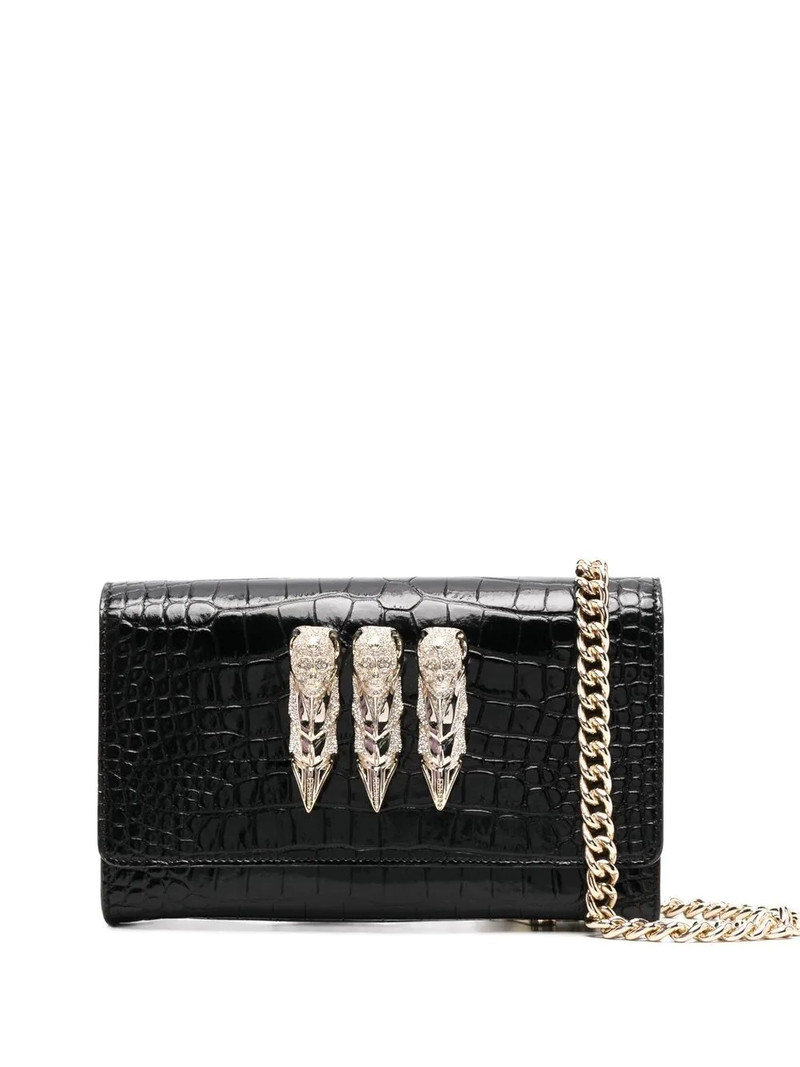 crocodile-embossed crossbody clutch bag 1