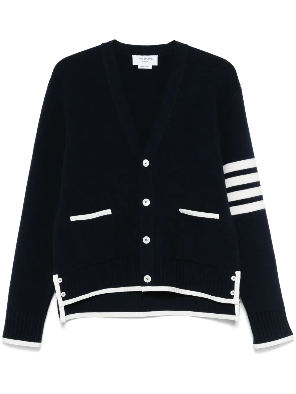 THOM BROWNE - Men Milano Stitch V Neck Knitwear - 5
