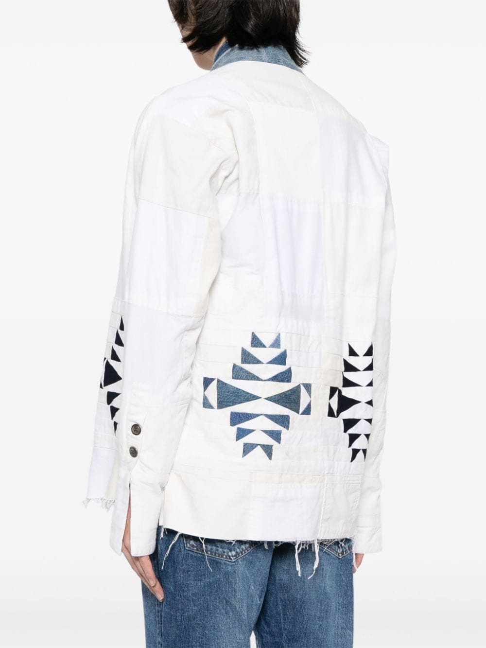 open-front distressed jacket - 4