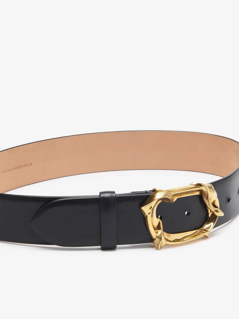 Women's Snake Hip Belt in Black - 2