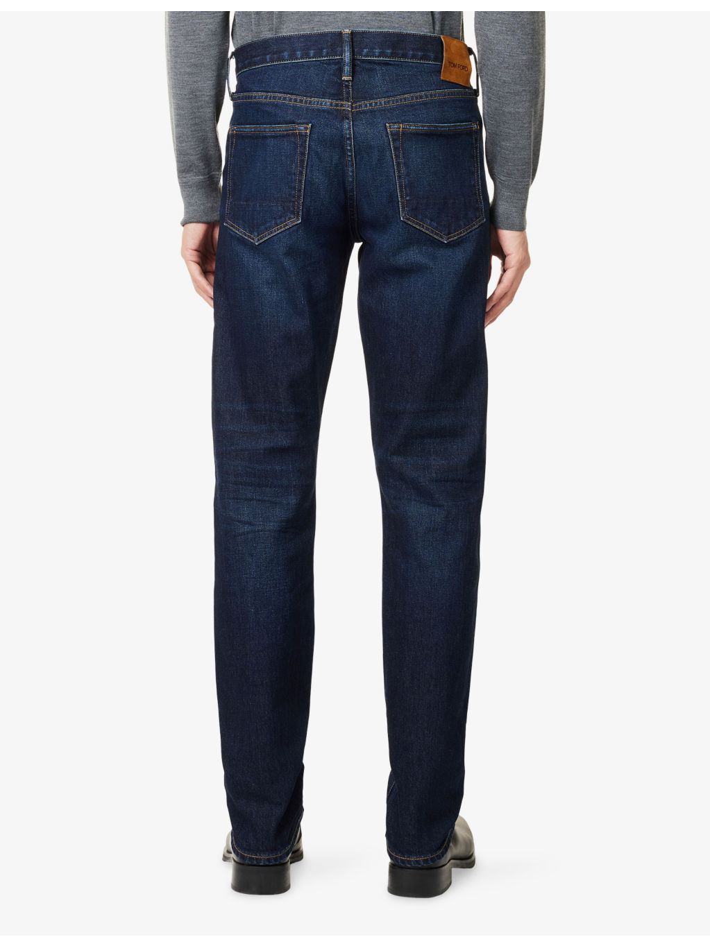 Regular-Fit Straight-Leg Denim Blend Jeans - 4