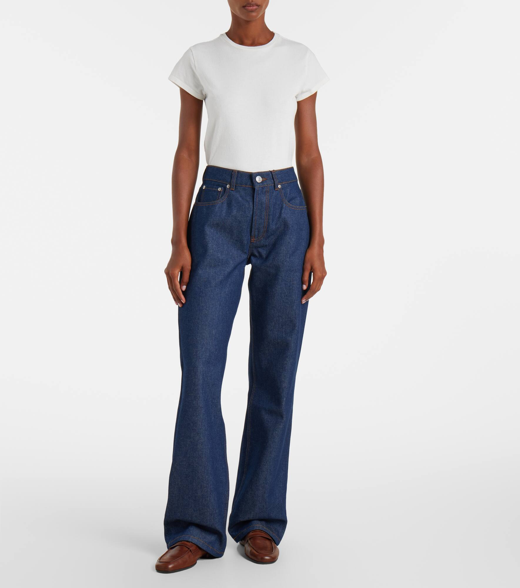 Mid-rise straight jeans - 7