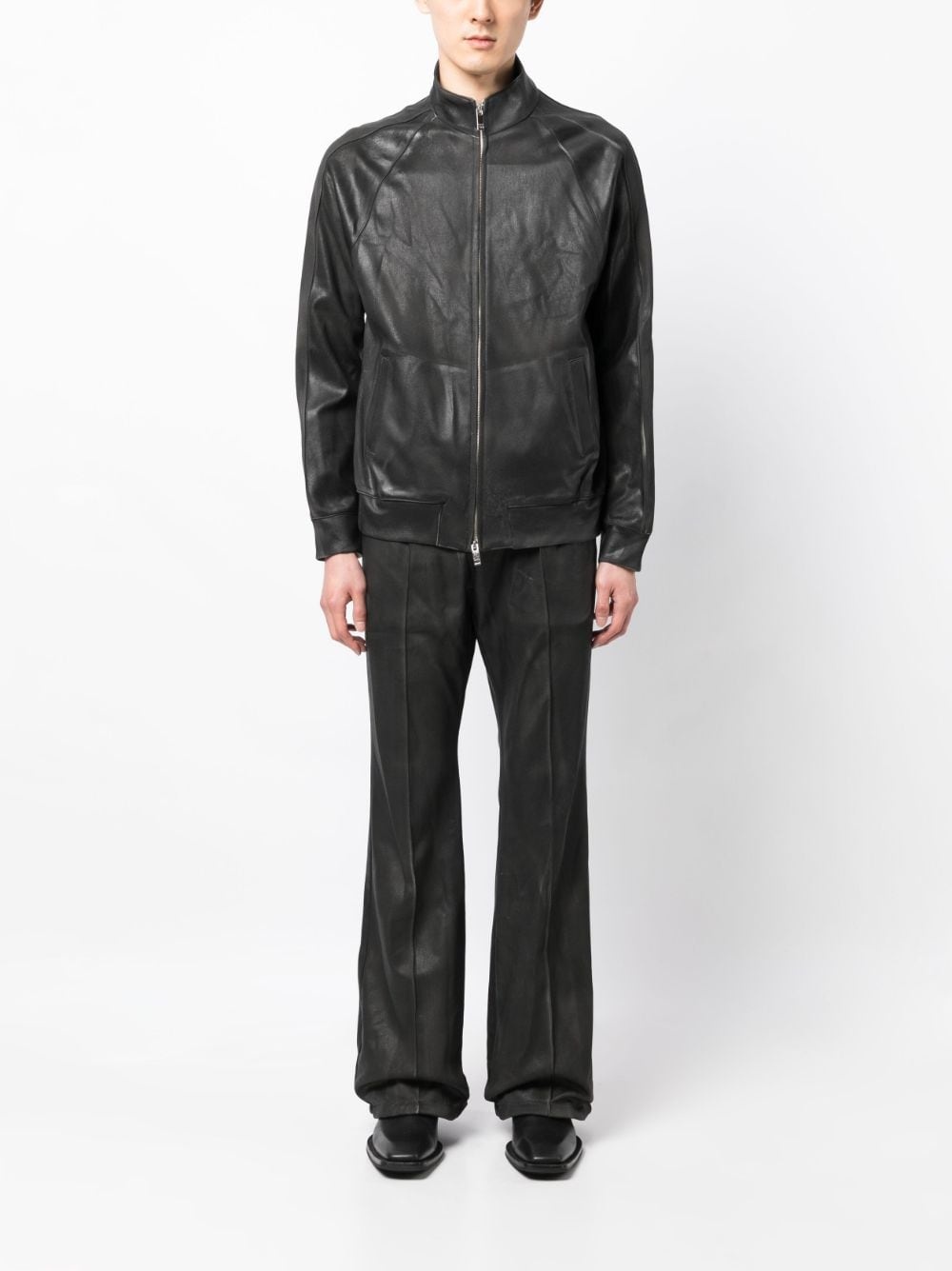 elastic-waist straight-leg trousers - 2