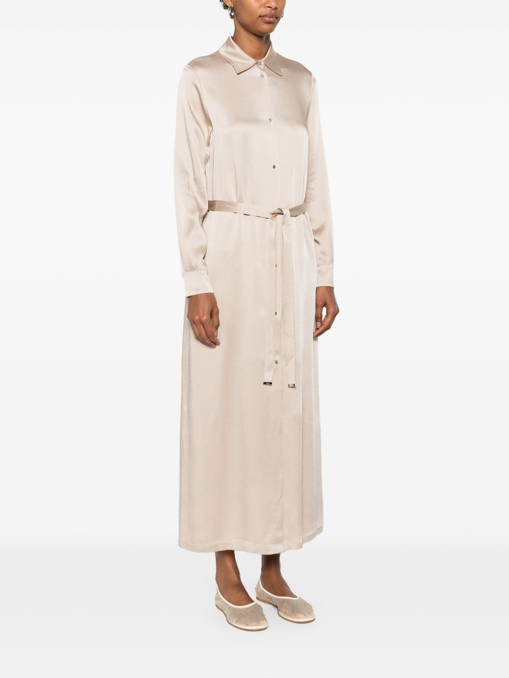 satin shirt dress - 3