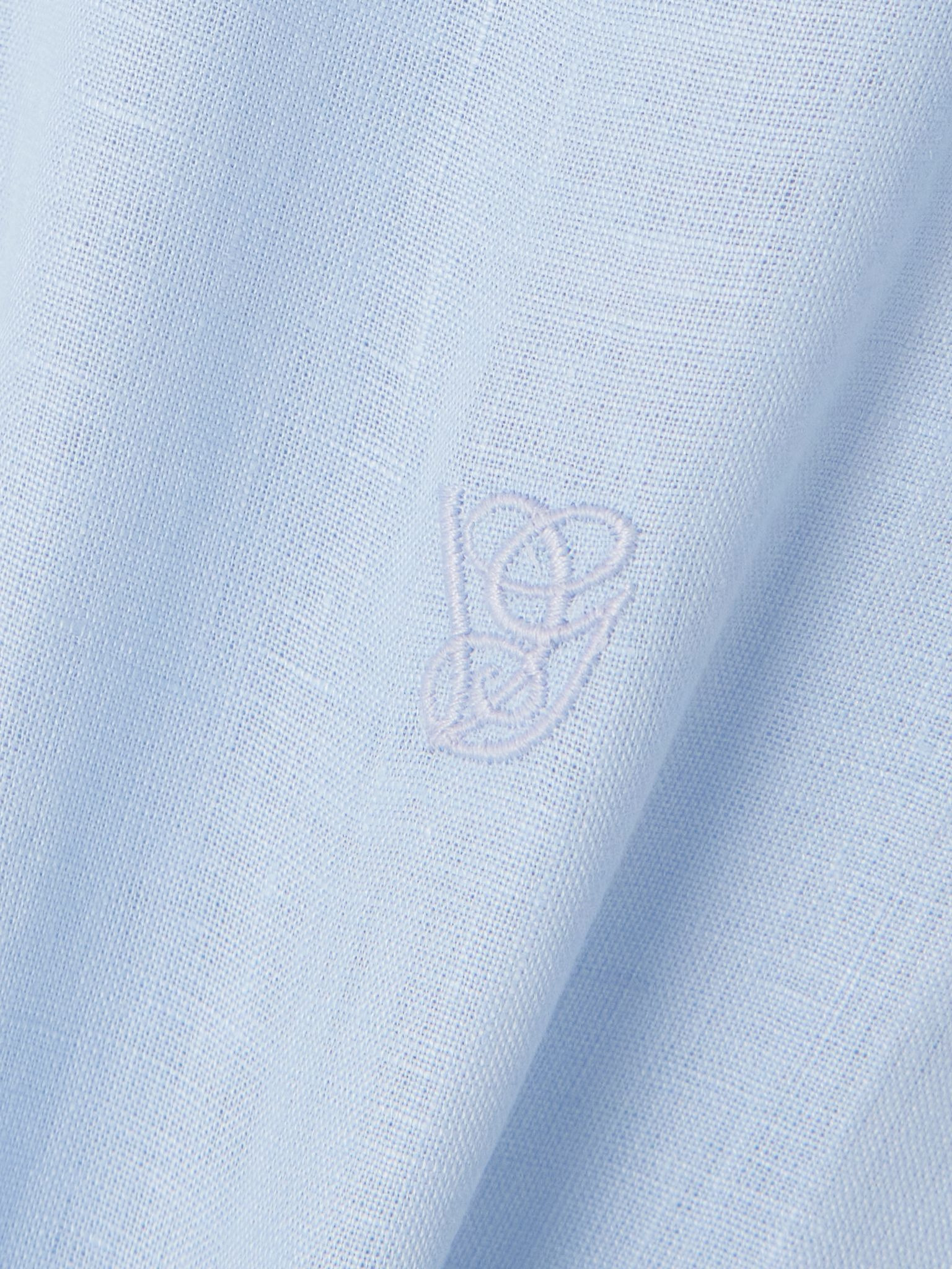 Embroidered linen shirt Light blue - 5