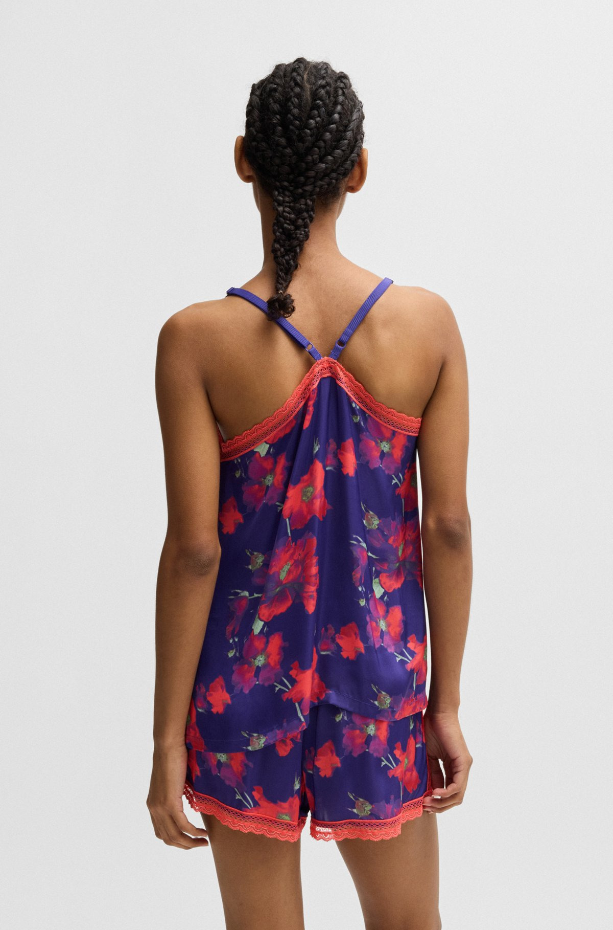 LACE-TRIM PAJAMA VEST IN SATIN - 5