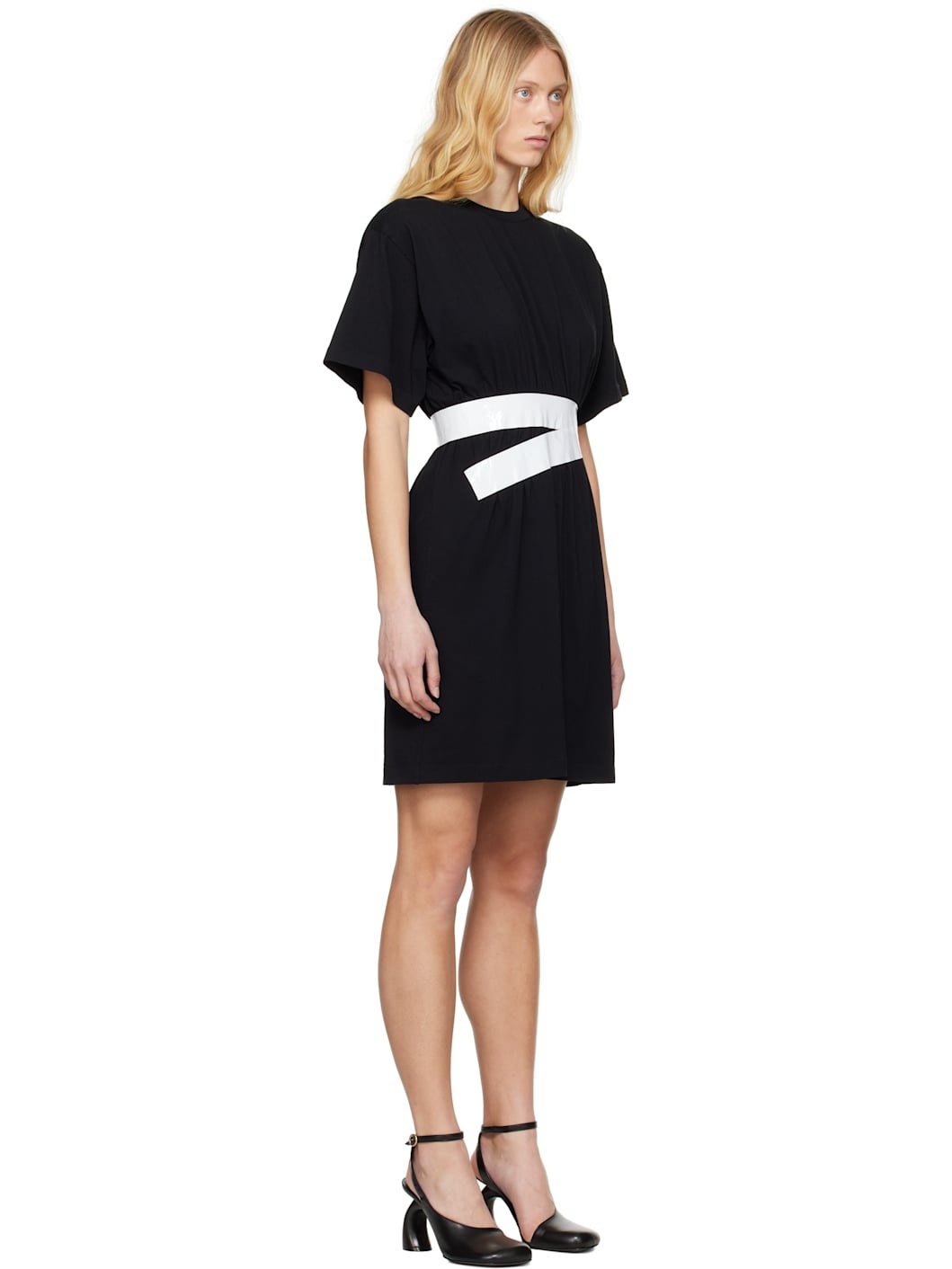 Black Taped Jersey Midi Dress - 2