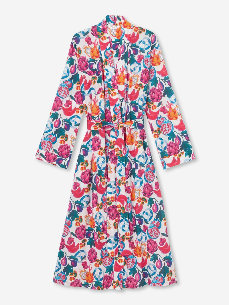 Women's Long Dressing Gown Ledbury 50 Cotton Batiste White 1