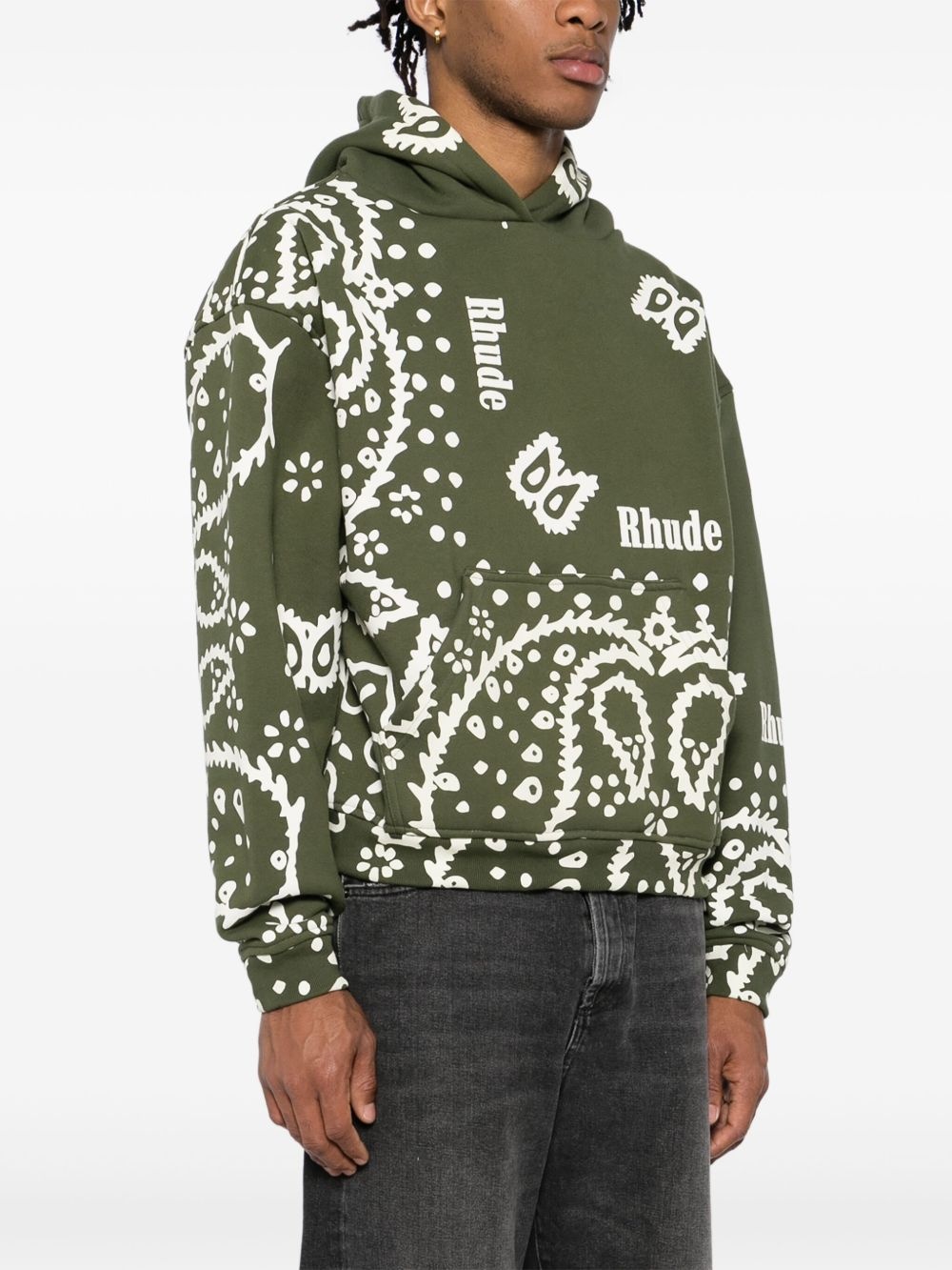 bandana-print hoodie - 3