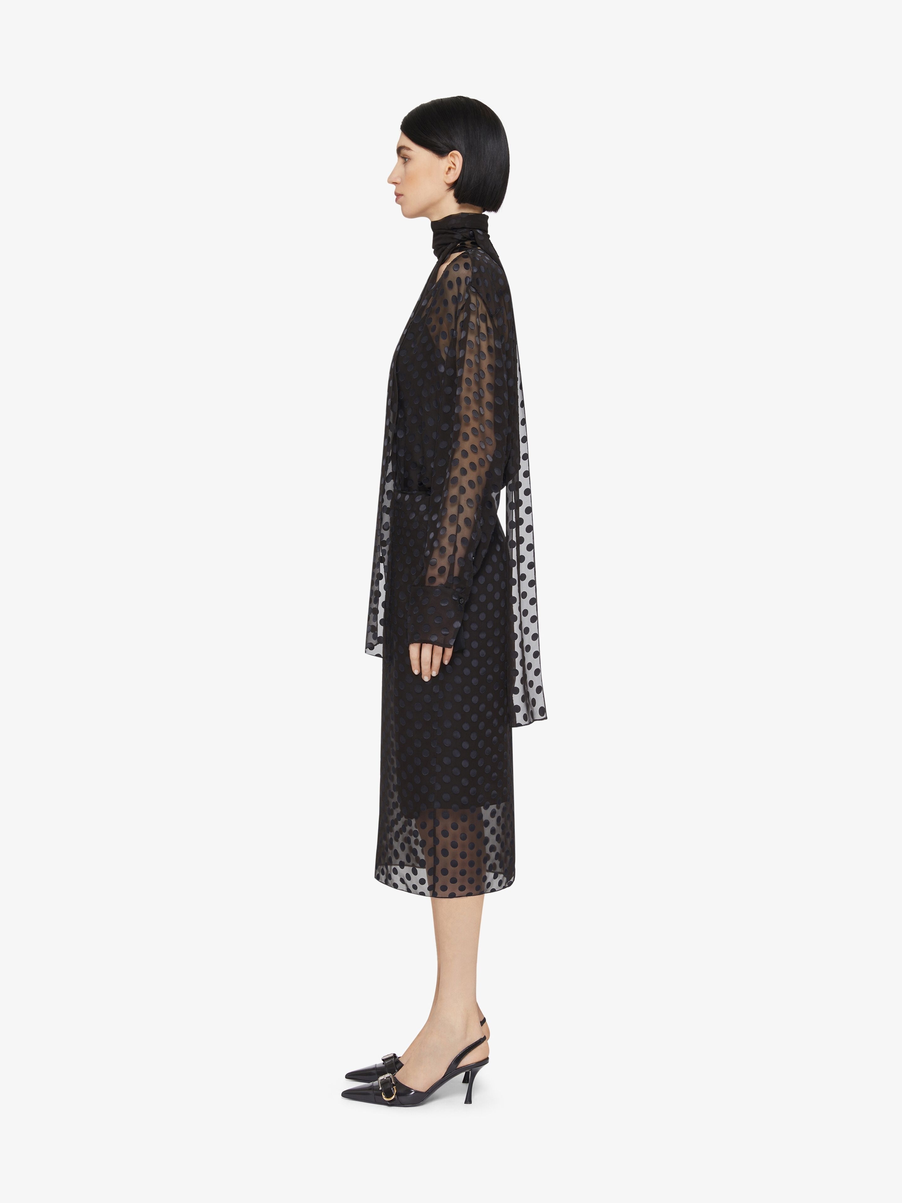 SKIRT IN POLKA DOTS DÉVORÉ SATIN - 3