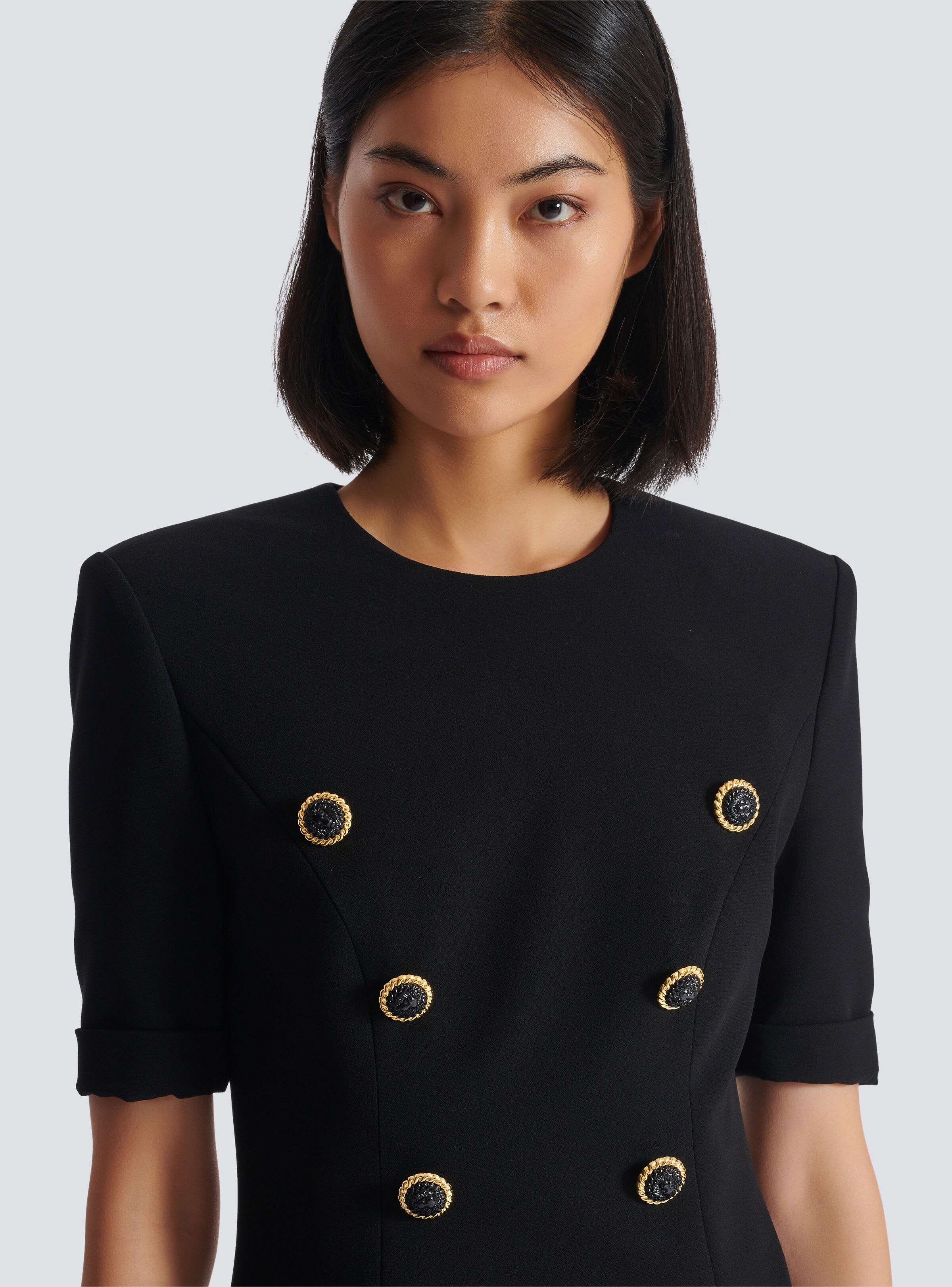 8-button crepe dress - 7