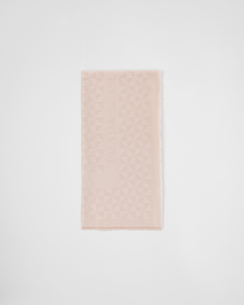 Wool, silk, cashmere and Lurex jacquard shawl 1