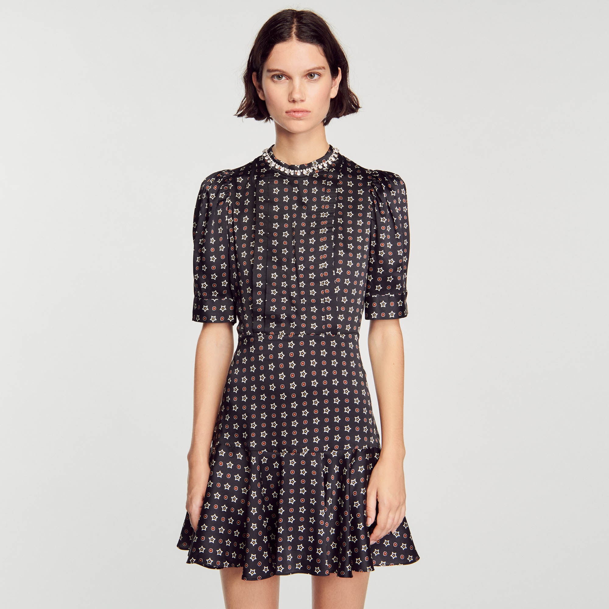 SHORT STAR-PRINT DRESS - 5