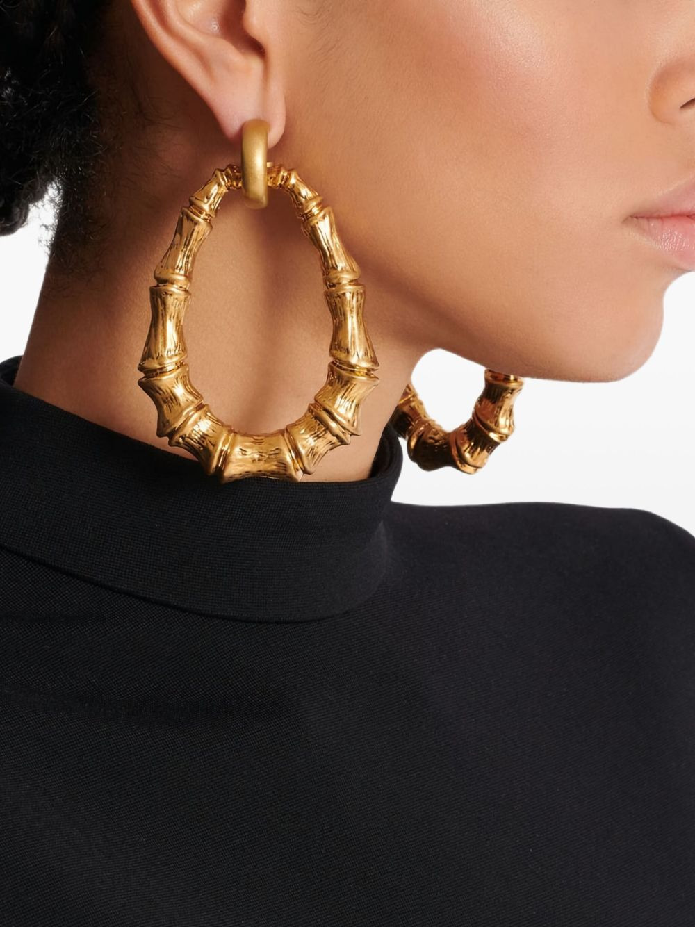 bamboo hoop earrings - 3