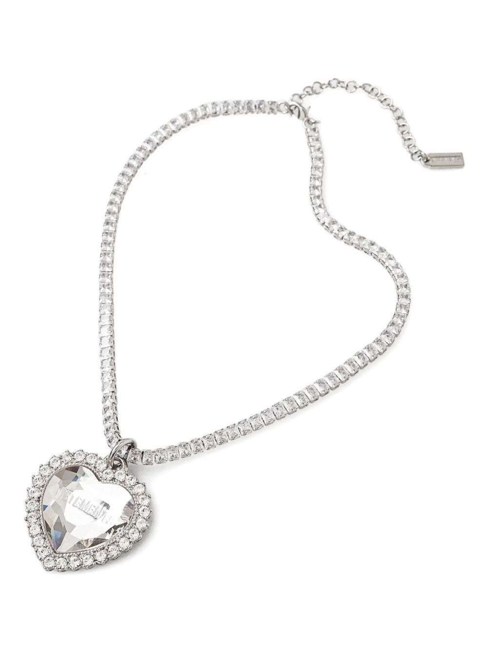 crystal-embellished heart-pendant necklace - 1