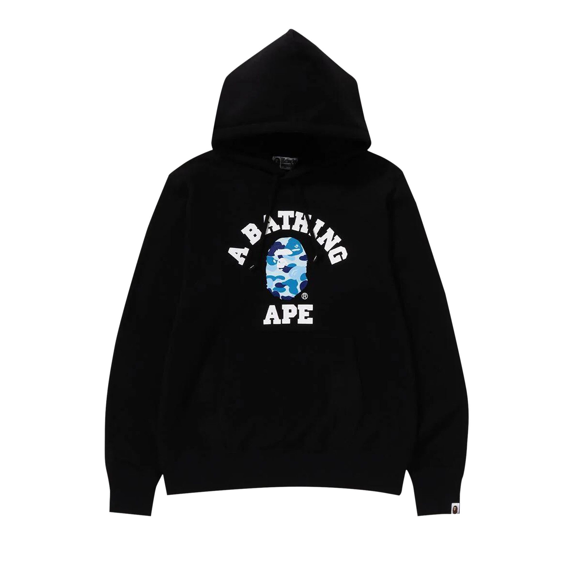 BAPE ABC Camo College Organic Pullover Hoodie 'Black/Blue' - 1