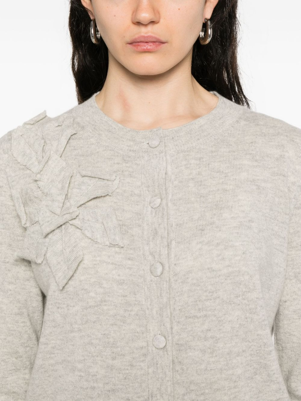 flower-embellished cardigan - 5