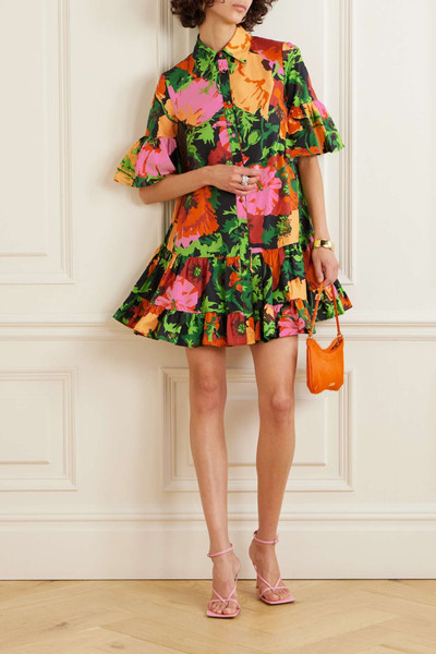 La DoubleJ Choux floral-print cotton-poplin mini shirt dress outlook