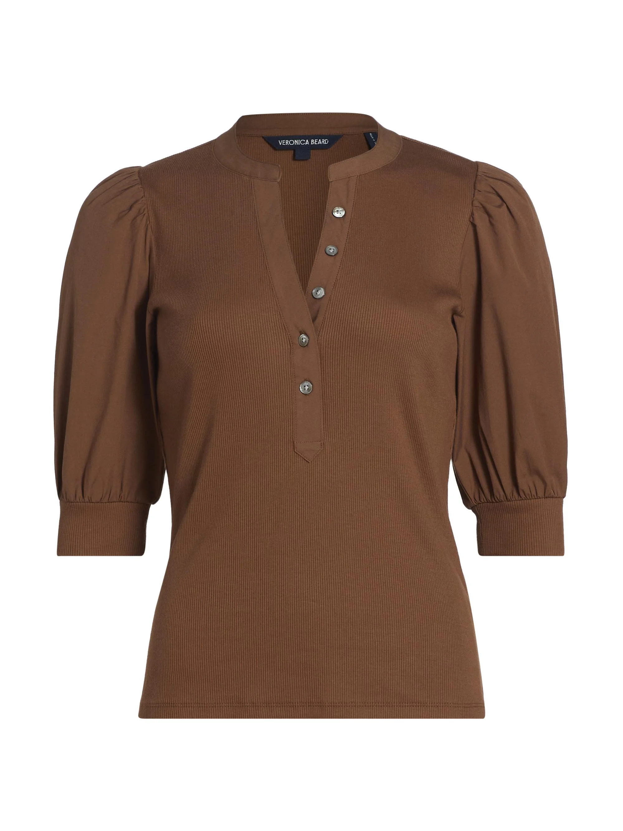 Women's Coralee Stretch-Cotton Top - Mahogany - 1