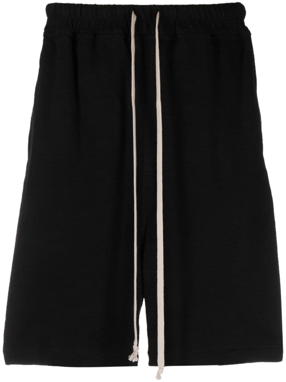 drawstring cotton track shorts - 1