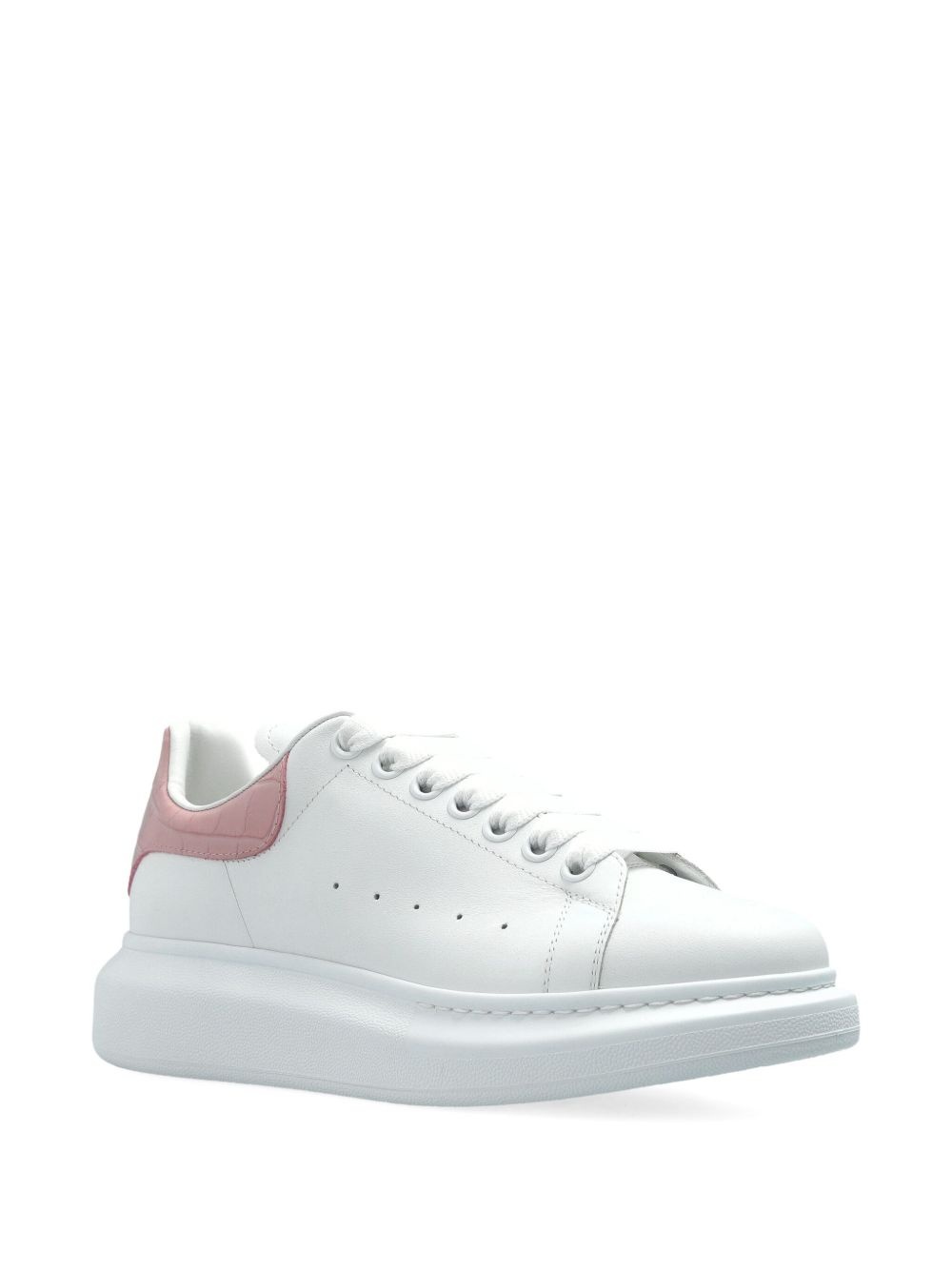 leather crocodile-effect heel sneakers - 2