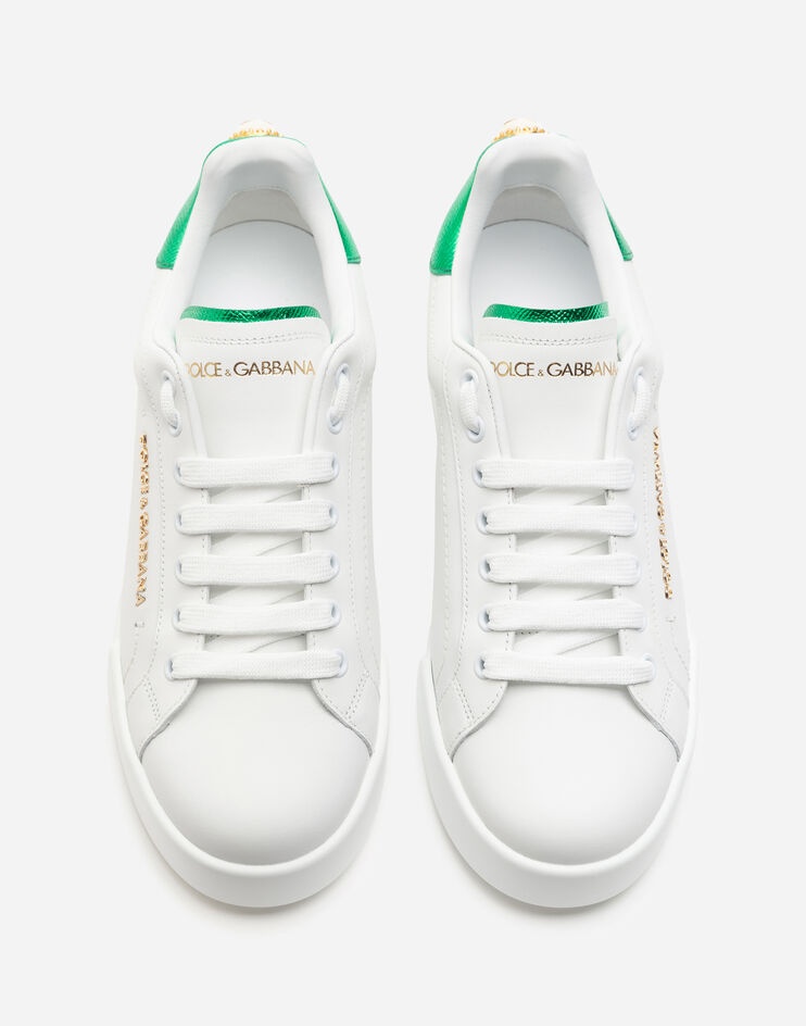 Calfskin nappa Portofino sneakers with lettering - 4