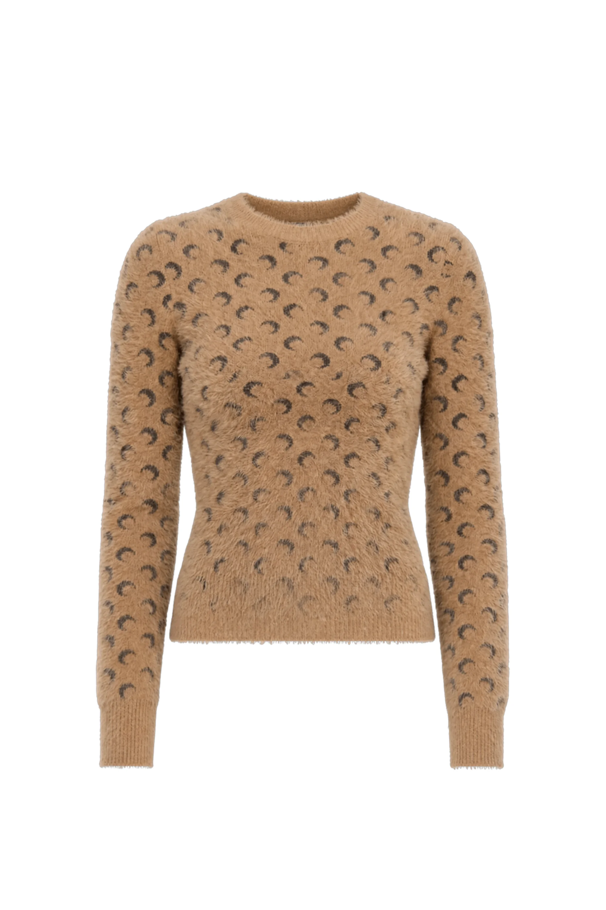 FLUFFY MOON JACQUARD KNIT CREWNECK SWEATER - 1