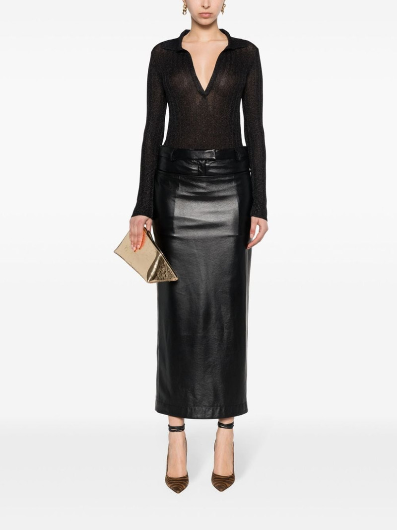 TOM FORD metallic-threading knitted polo shirt outlook