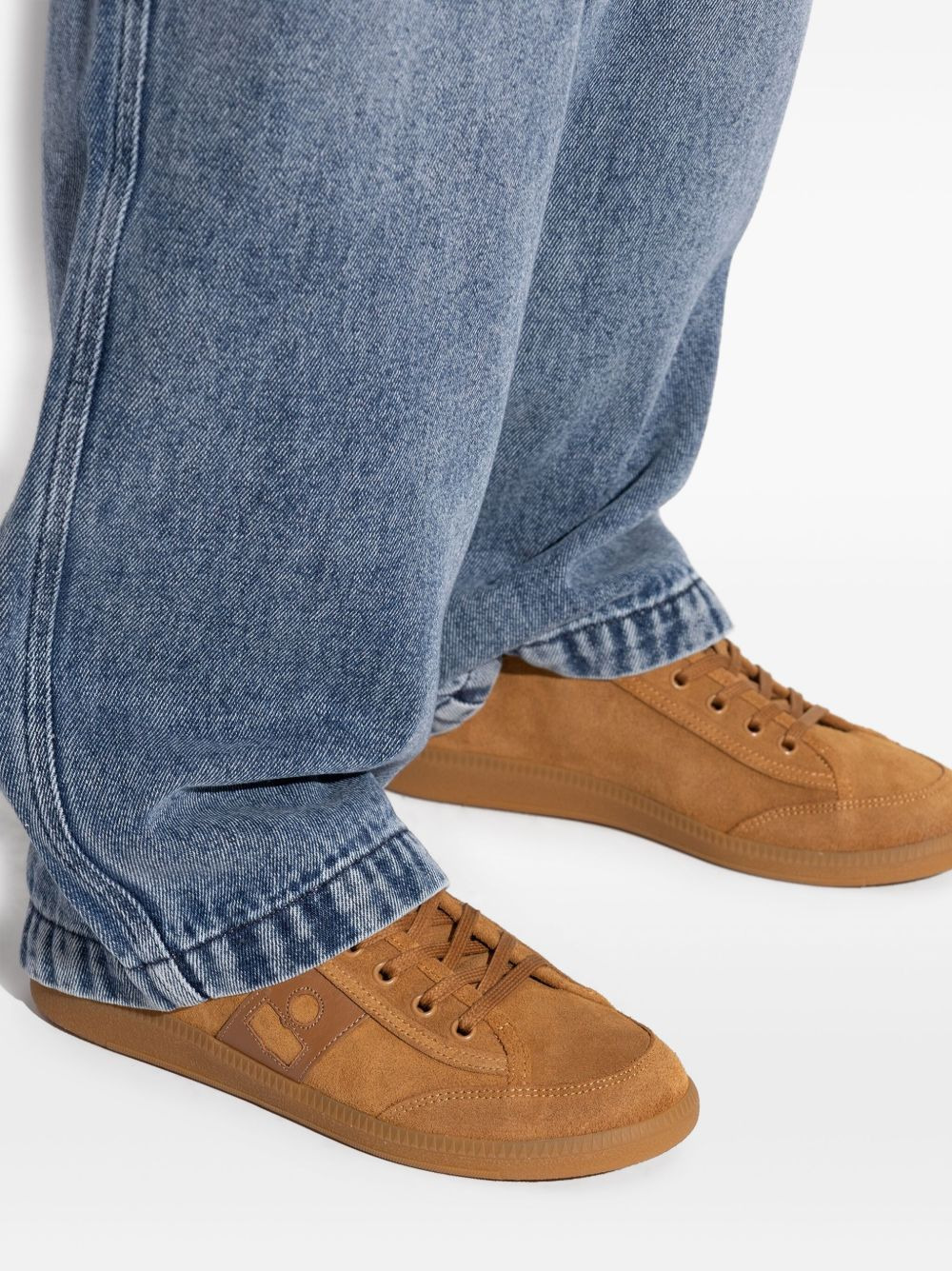 suede lace-up sneakers - 5