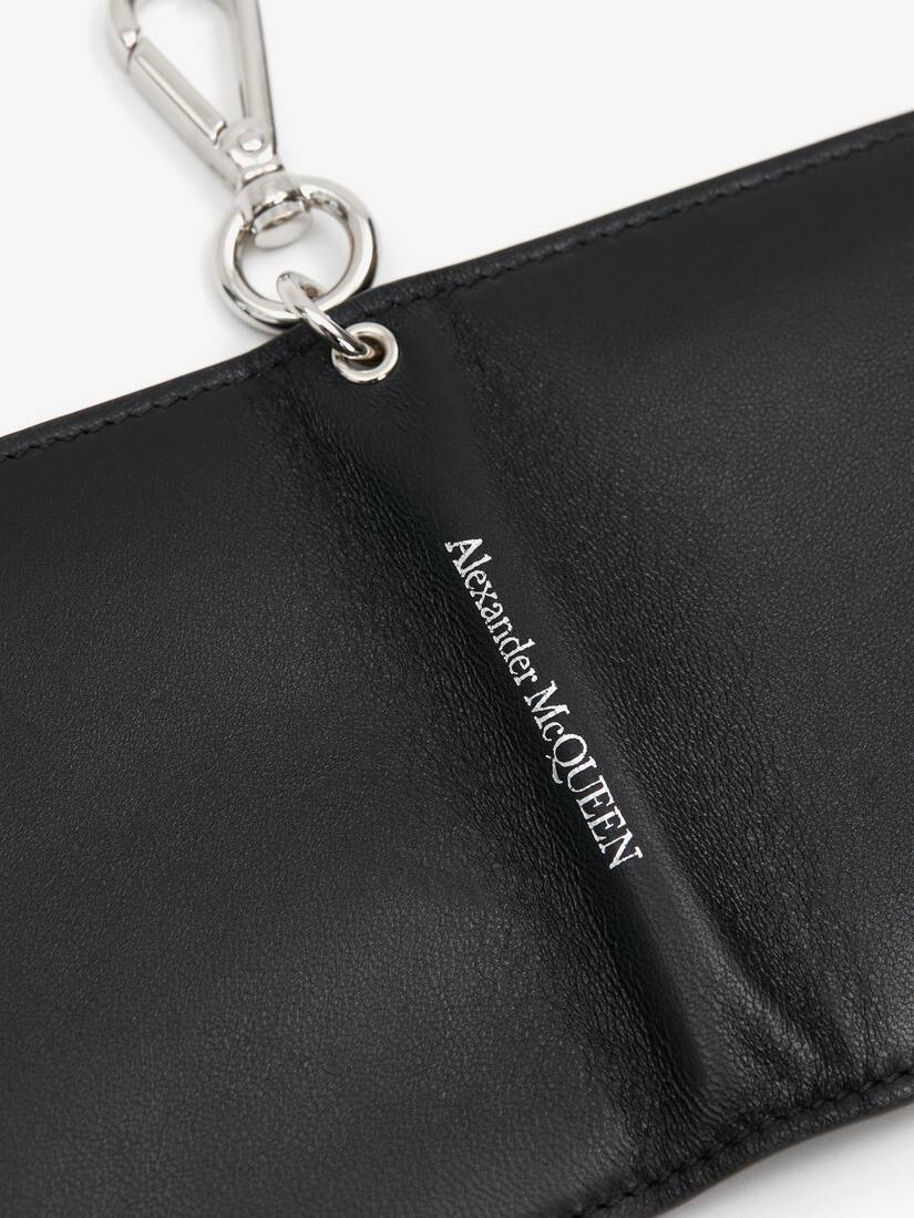 Men's Leather Card Holder in Black - 4