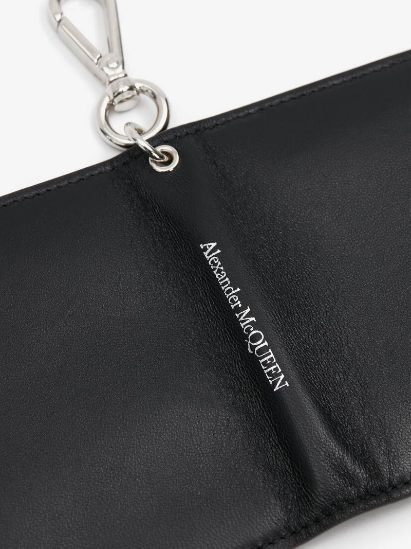 Alexander McQueen Men's Leather Card Holder in Black outlook