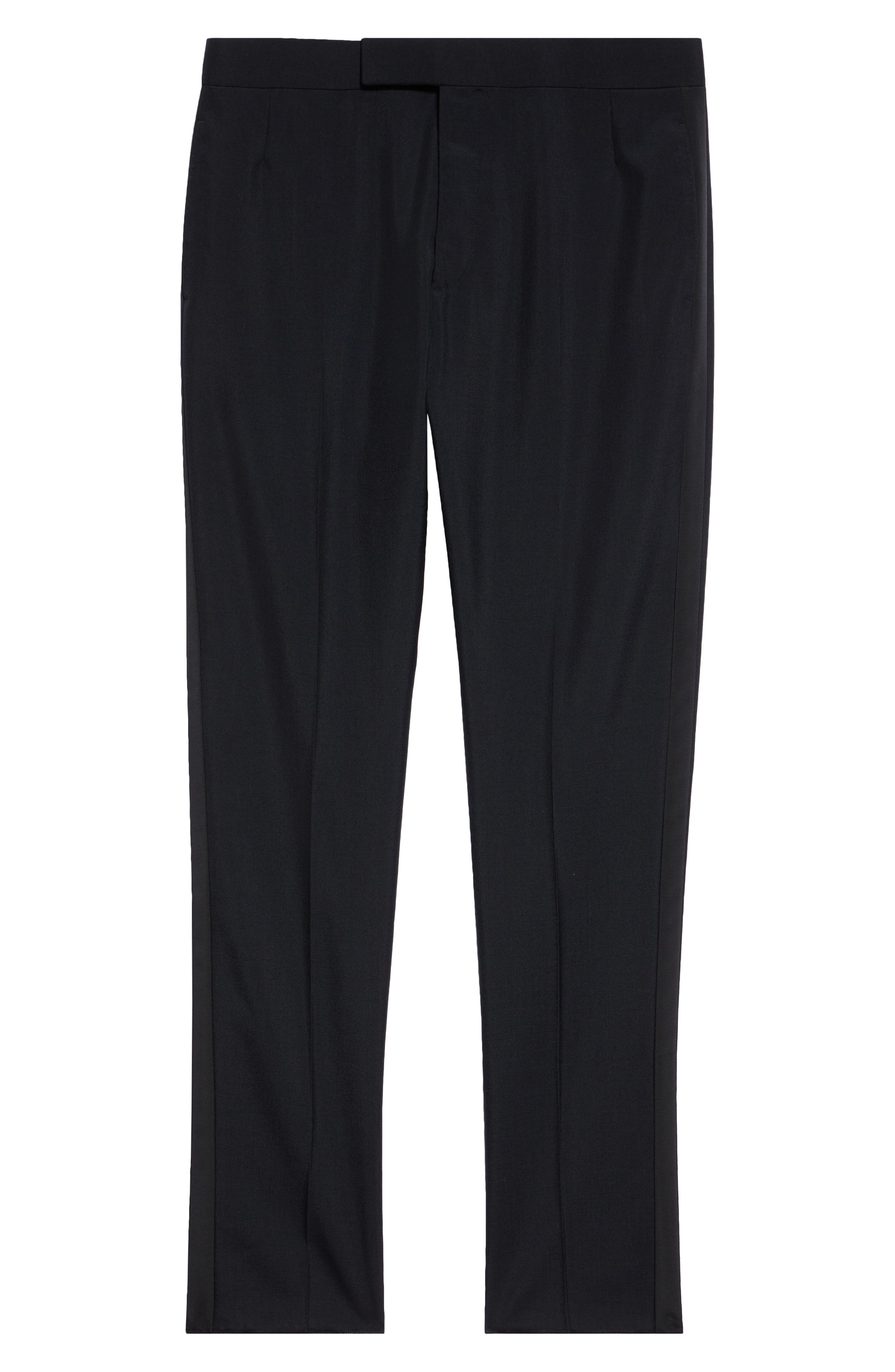 Thom Browne Mid Rise Wool Blend Skinny Pants in Black at Nordstrom - 6