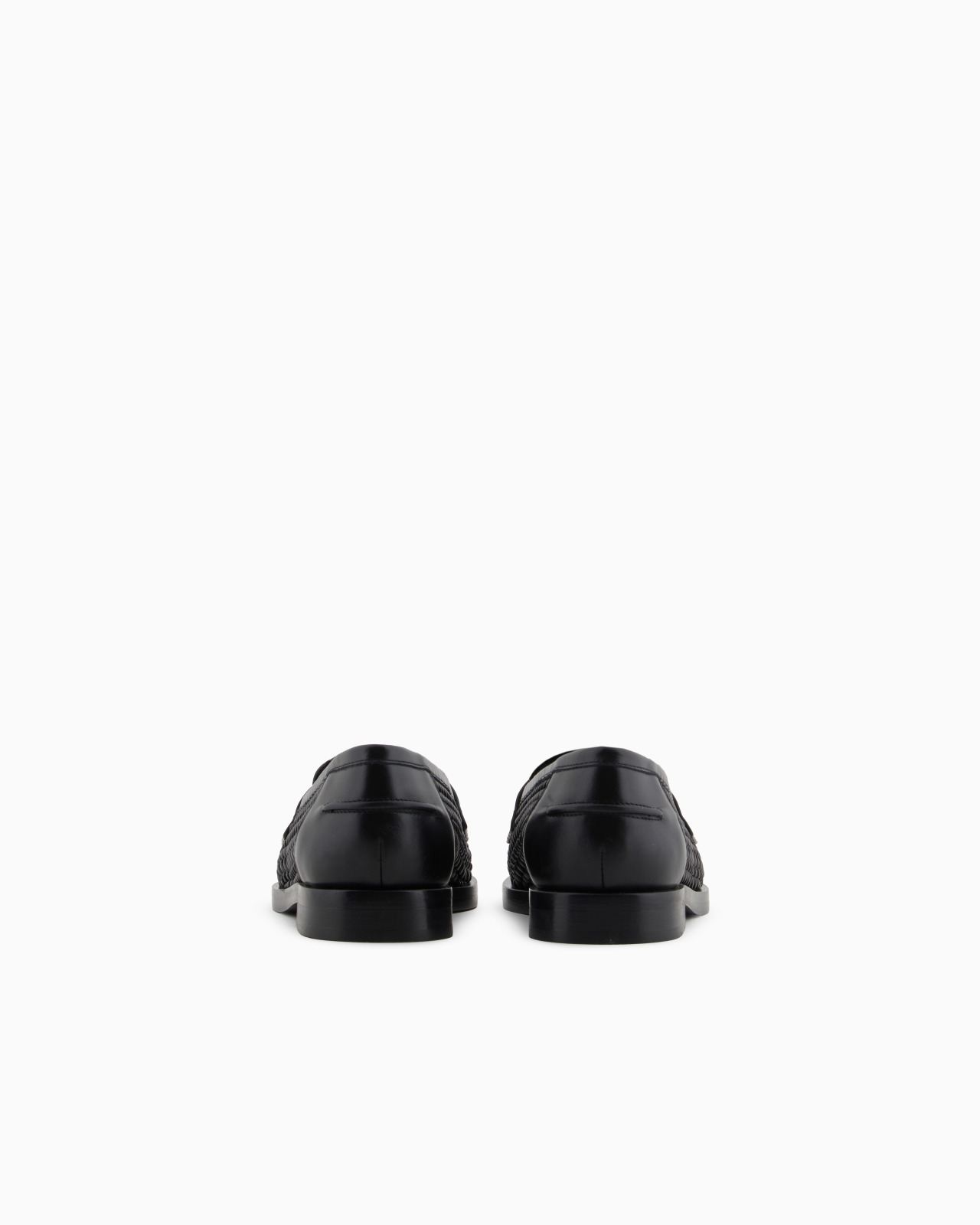 INTERWOVEN LOAFERS WITH LEATHER DETAILS AND EAGLE PLATE - 4