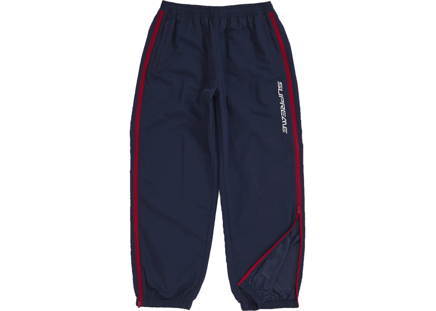 Supreme Contrast Zip Warm Up Pant Navy - 2