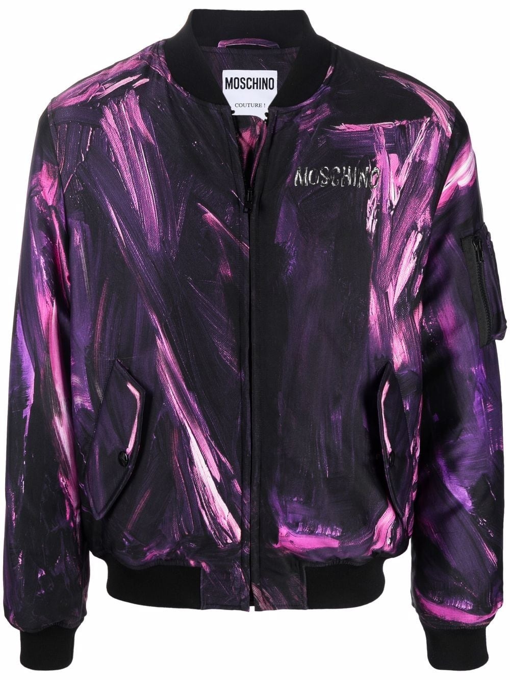 paint-print bomber jacket - 1