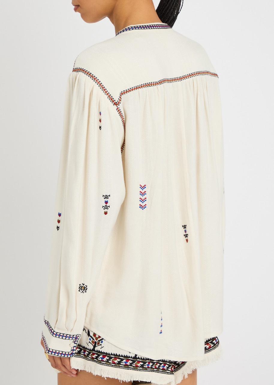 Isabel Marant étoile Pelson Embroidered Woven Blouse - 3
