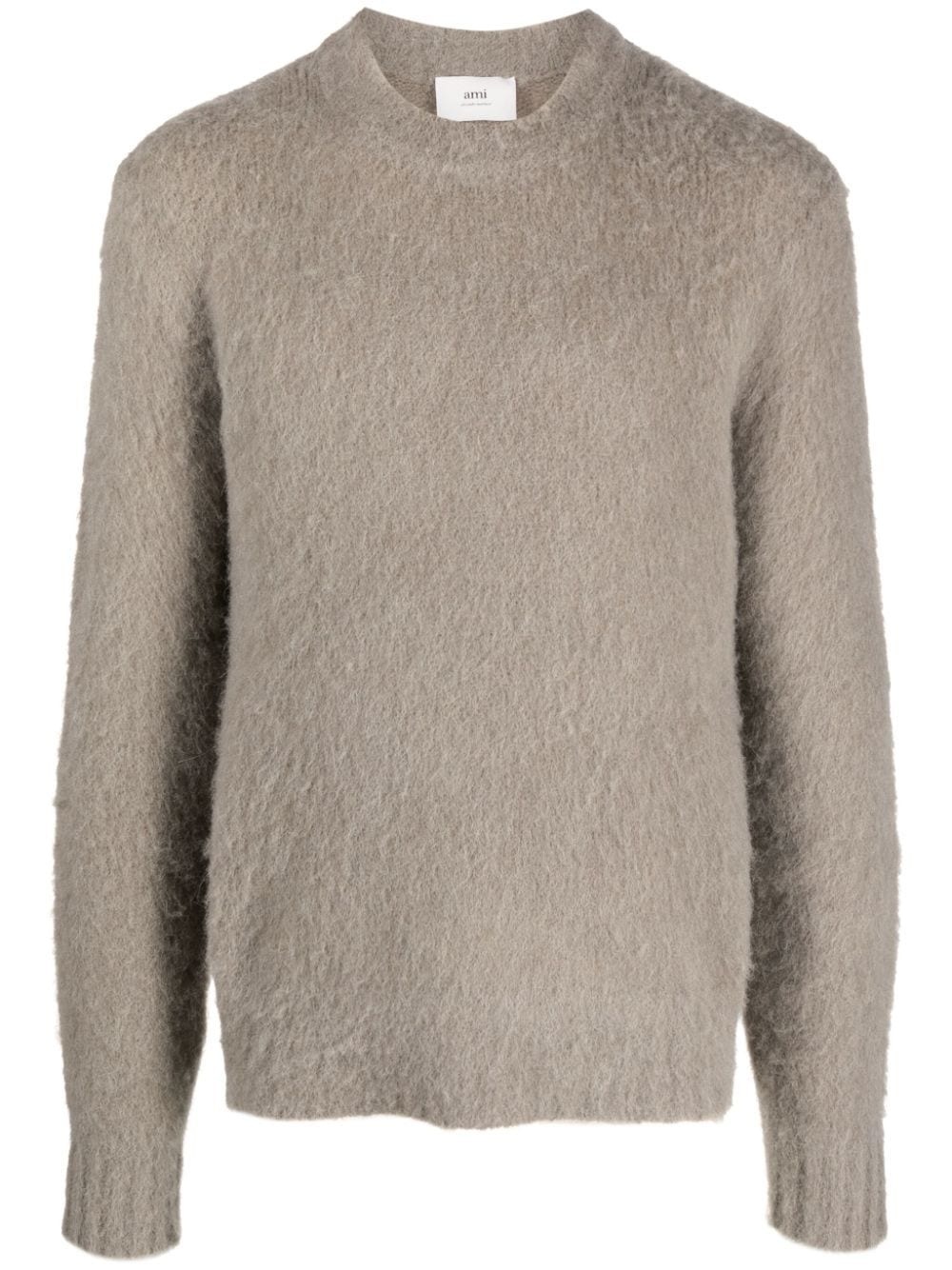 brushed crew-neck jumper - 1