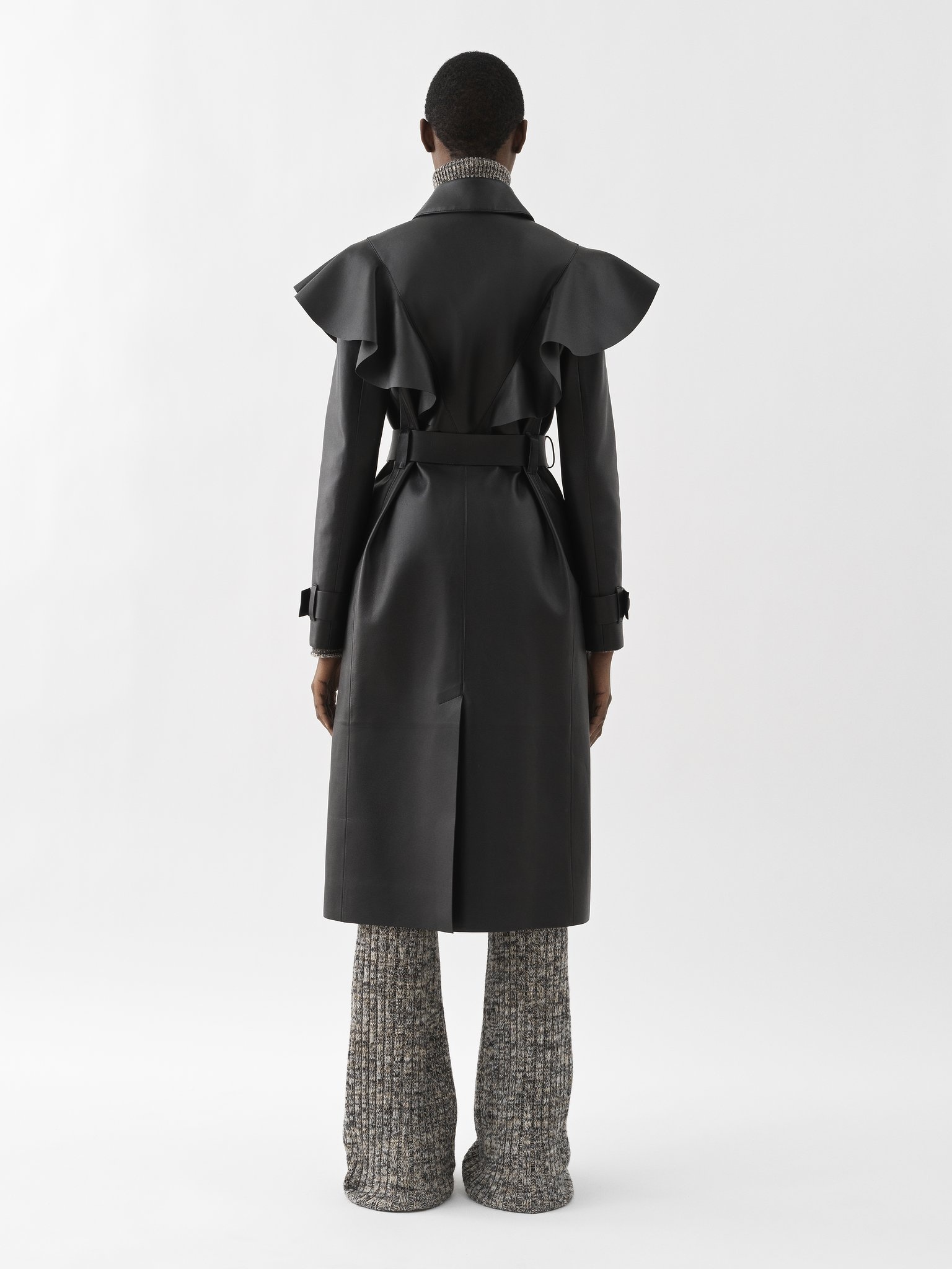 RUFFLED TRENCH COAT - 4