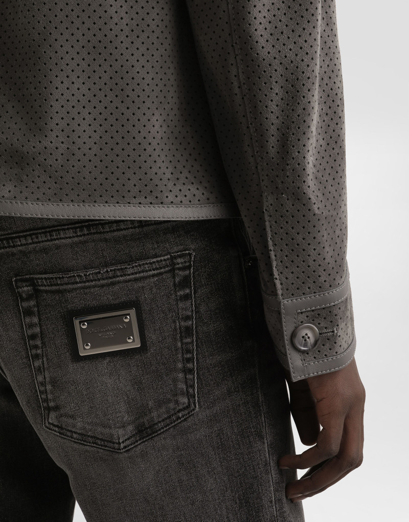 Perforated lambskin jacket 5