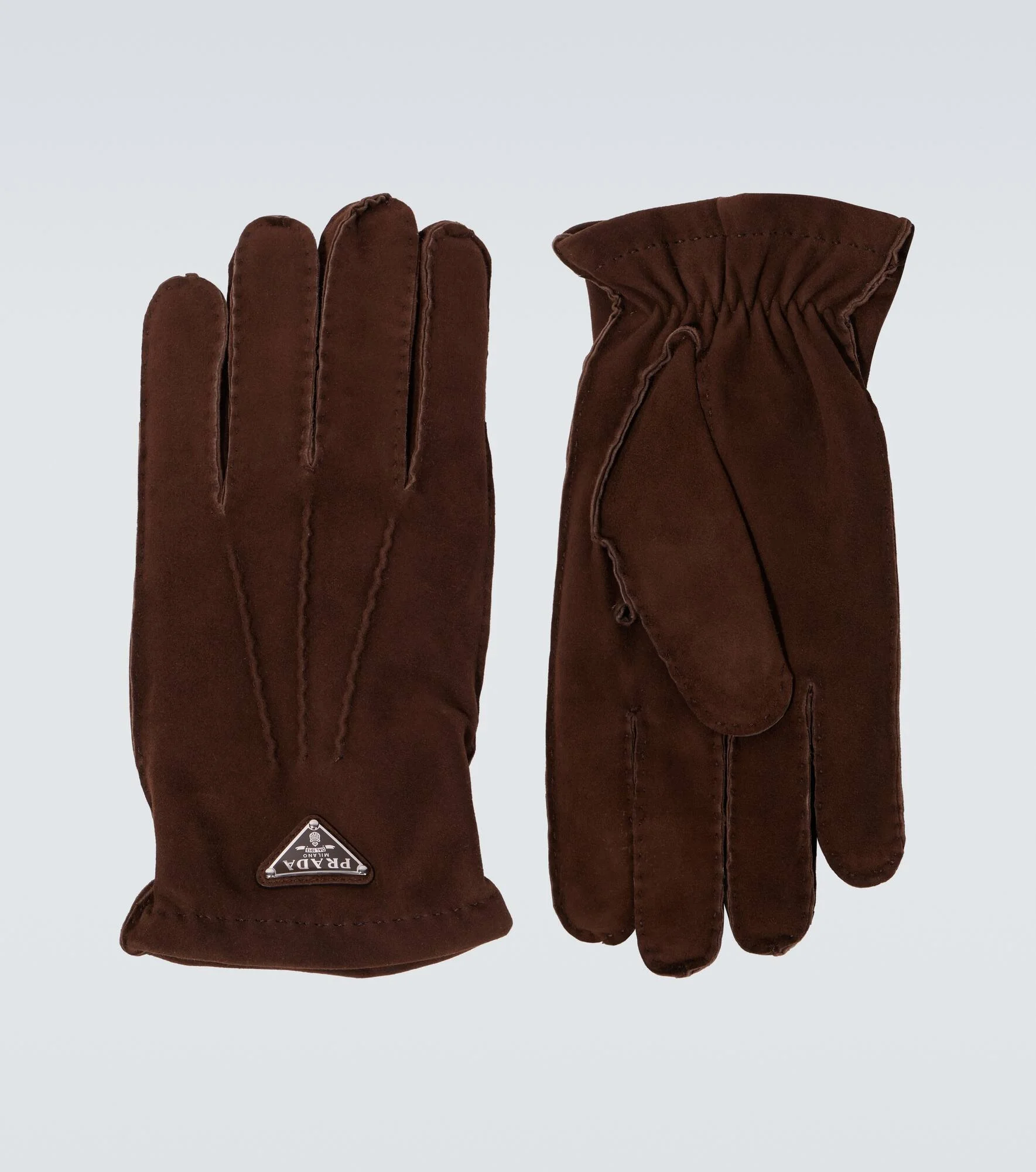 Logo suede gloves - 1