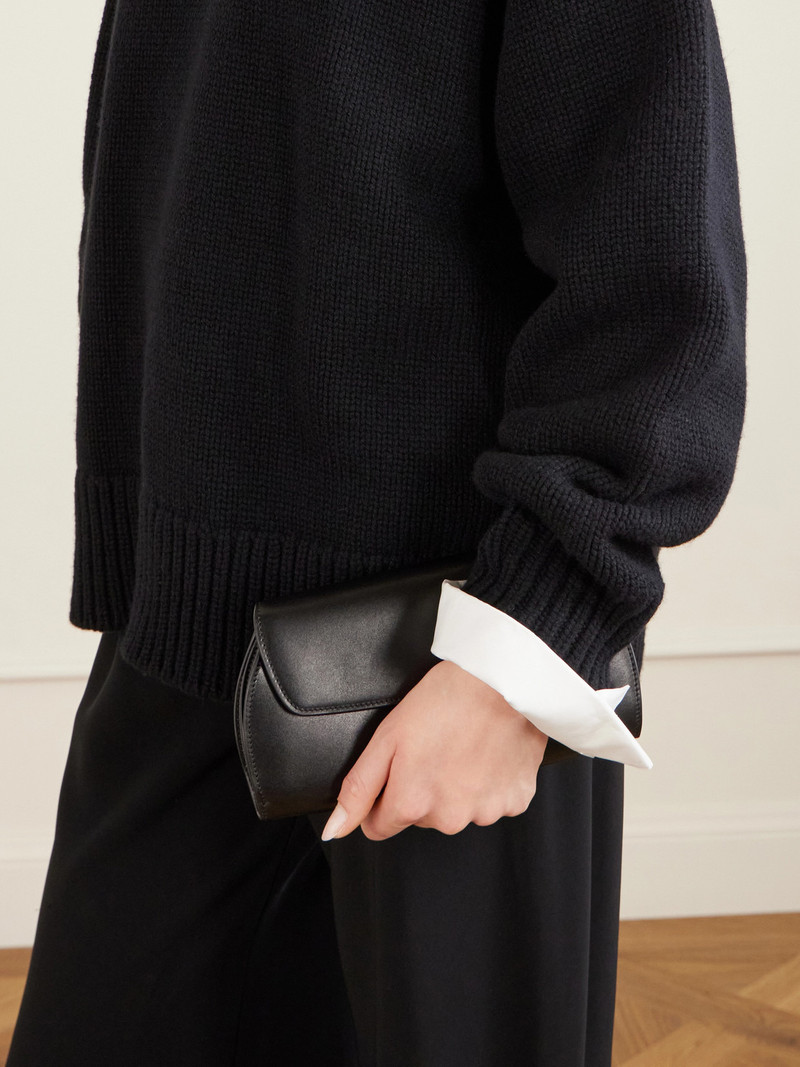 The Row Curved Leather Clutch outlook