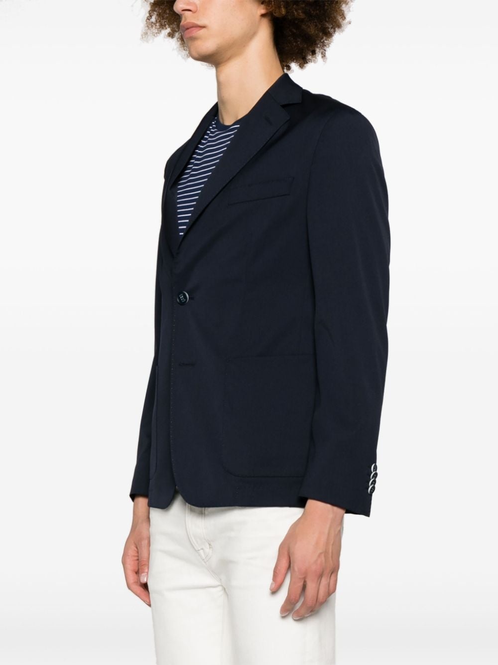 notched-lapels single-breasted blazer - 3