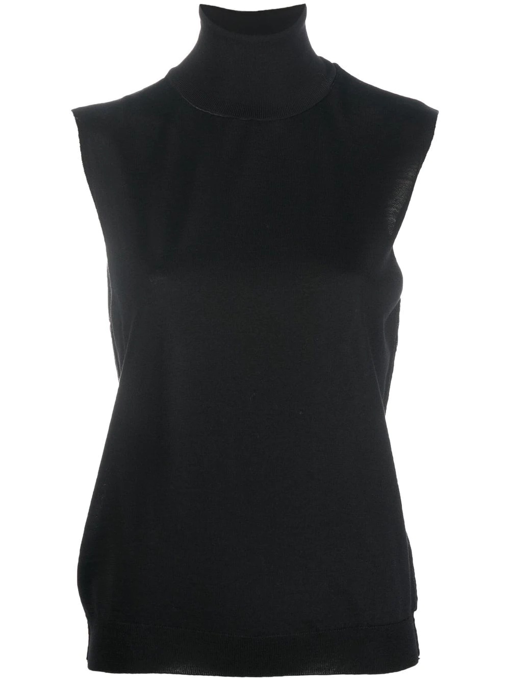roll-neck sleeveless knitted top - 2