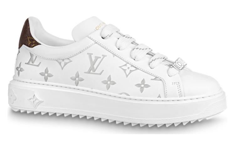 (WMNS) LOUIS VUITTON Time Out Sneakers 'White with Silver Monogram' 1AAJTY - 2